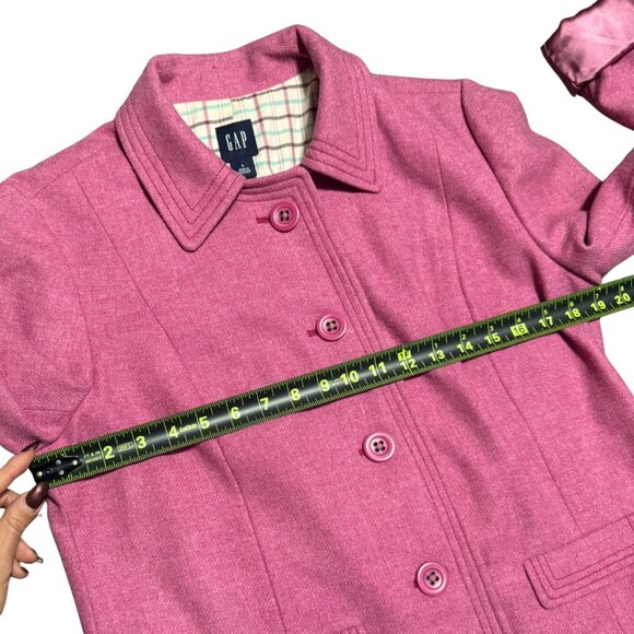 Gap Women’s Wool Blend Blazer + Matching Skirt Set Pink Tartan L / 6 - Picture 16 of 17